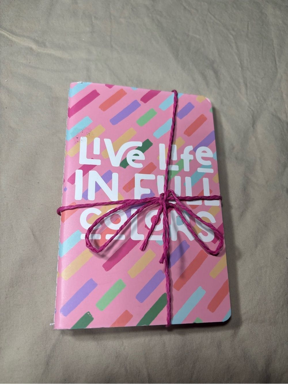 New Pink "Live Life in Full Colors" Notebook Set of 3 Journal Diary